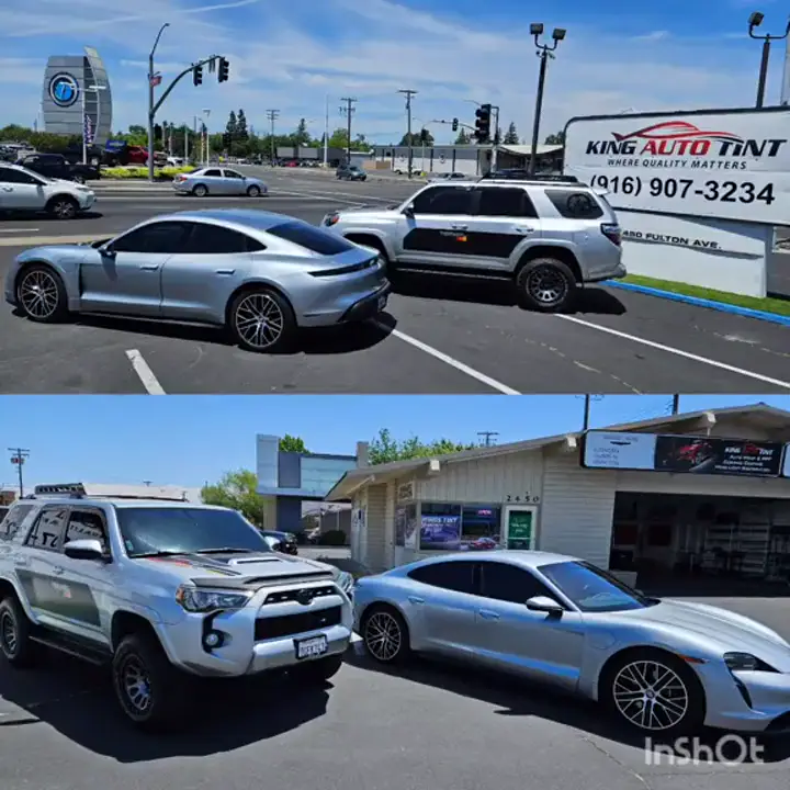 Porsche Taycan and Toyota 4Runner